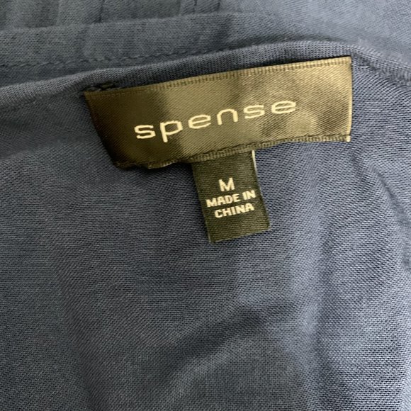 Spense Medium Navy Blouse Pleats Pleated - Picture 6 of 7